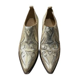 Marc Fisher Gold Ankle Booties with Western Flair